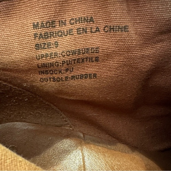 Urban Outfitters Ecote camel tan cow suede ankle boot booties women 9 block heel - Picture 6 of 9